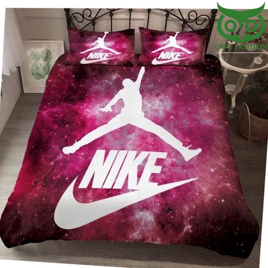 Nike Jordan galaxy basketball Pink Bedding set