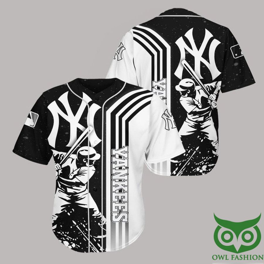 New York Yankees Black n White Baseball Jersey Shirt
