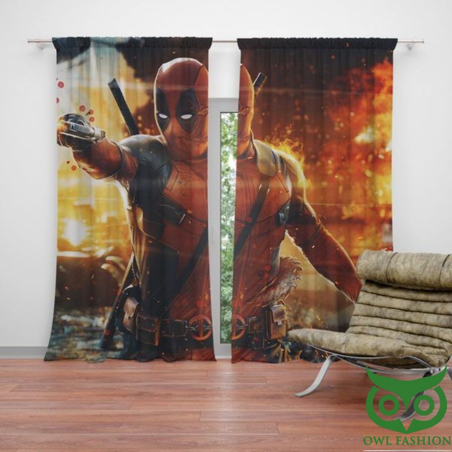 Deadpool Marvel Artwork Super Hero Window Curtain