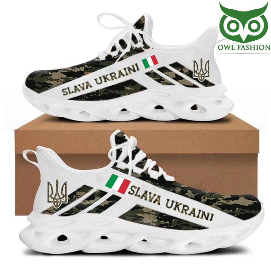Italy Stands With Ukraine Slava Ukraini Camo Italian Pray For Ukraine Max Soul Sneakers