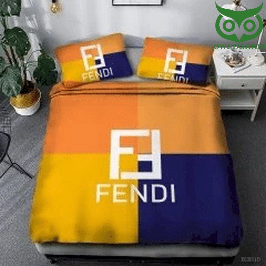 Fendi Luxury Brand color block Bedding Sets