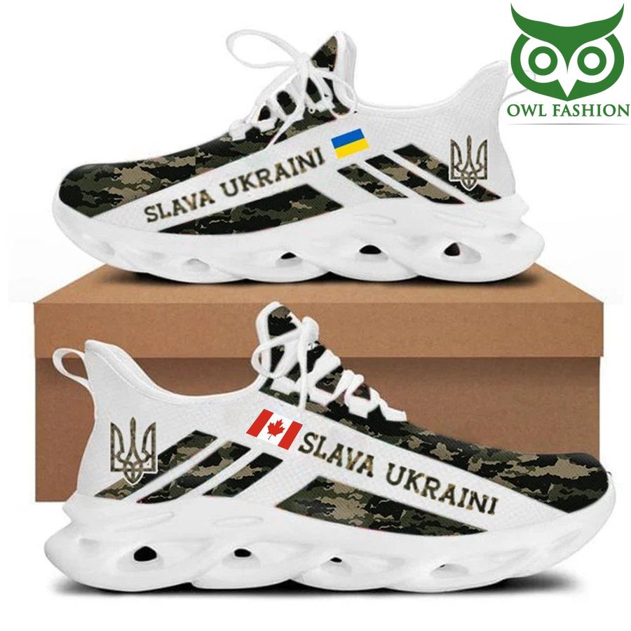 Canada Stands With Ukraine Slava Ukraini Camo Canadian Support Ukraine Max Soul Sneakers