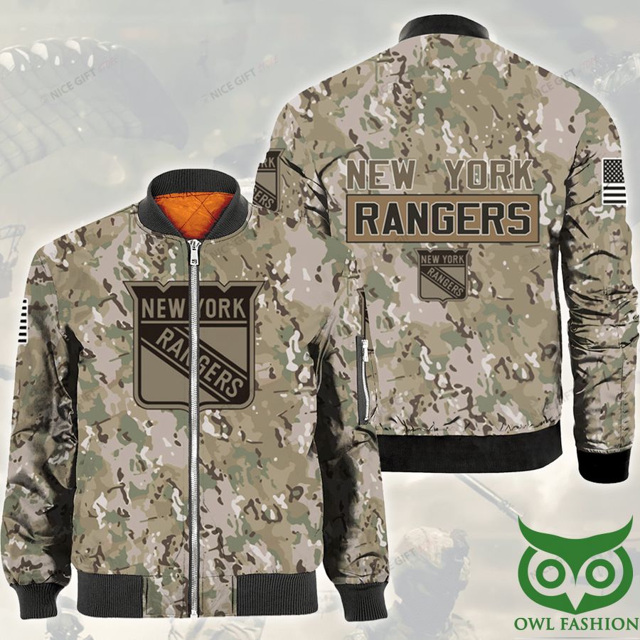 NHL New York Rangers Camouflage Bomber Jacket