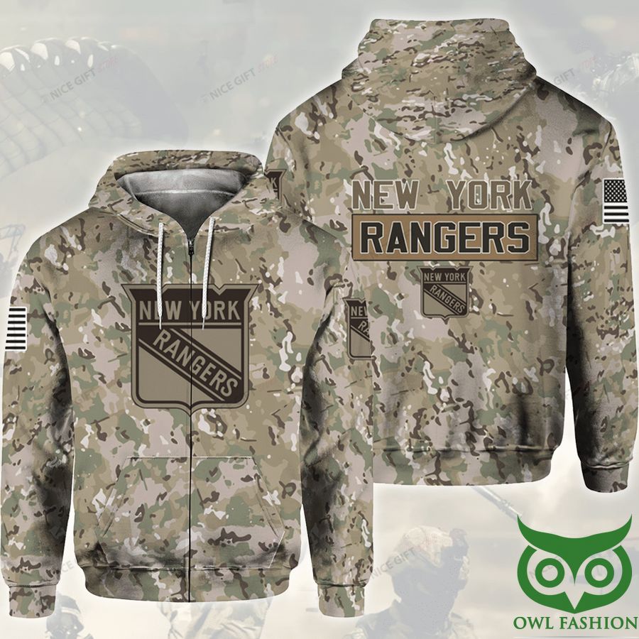 NHL New York Rangers Camouflage 3D Zip Hoodie