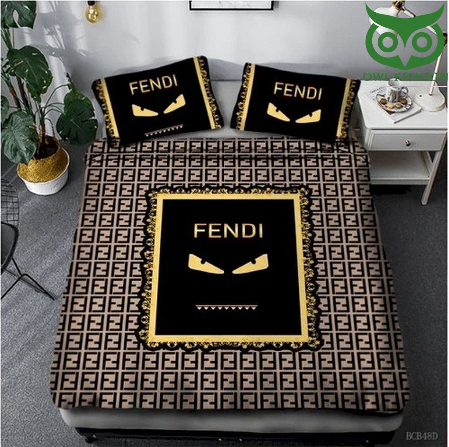 Fendi logo face Bedding Sets Duvet Cover Bedroom