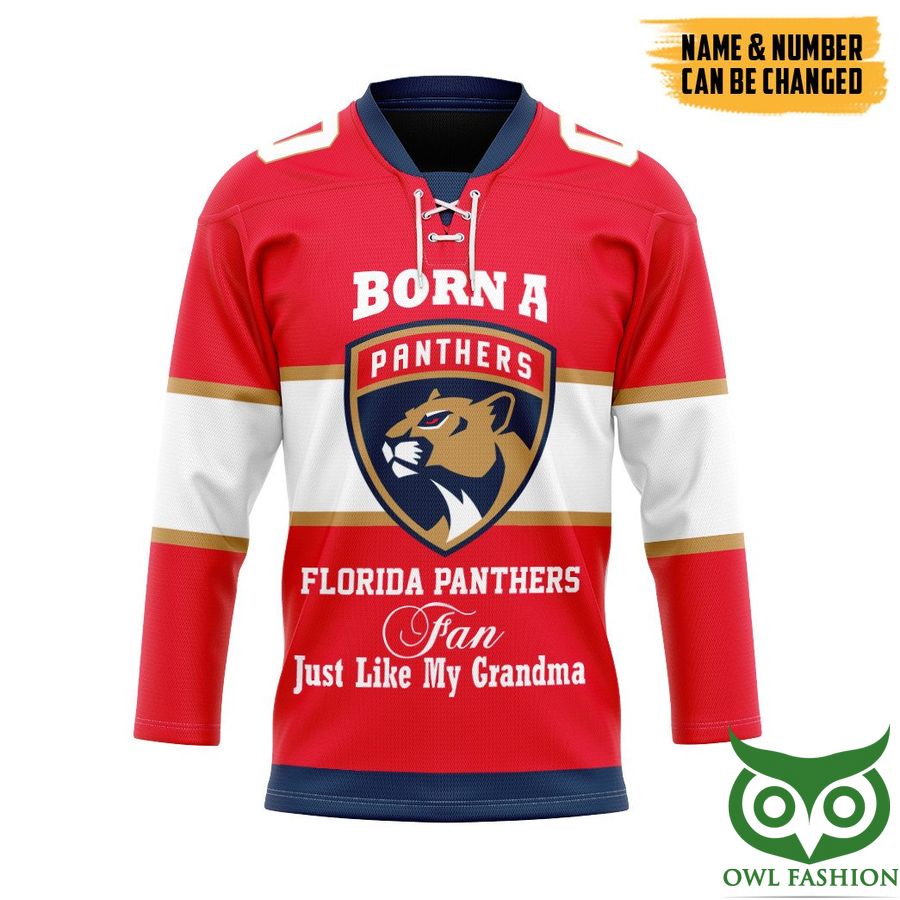 NHL Born A Florida Panthers Grandma Custom Name Number Hockey Jersey