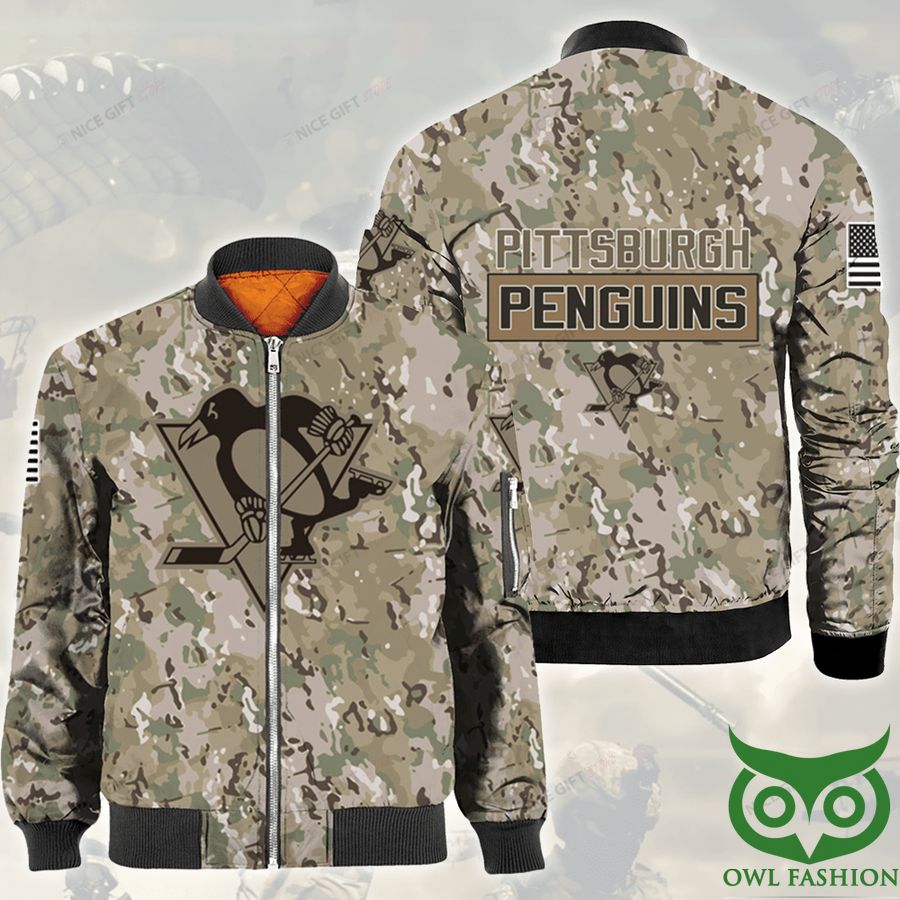 NHL Pittsburgh Penguins Camouflage Bomber Jacket