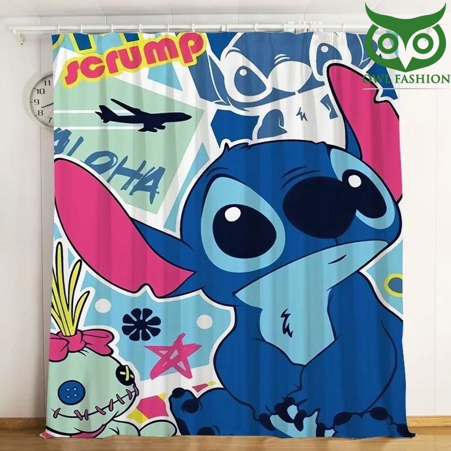 Lilo And Stitch Scrumd 3d Printed Shower Curtain Waterproof