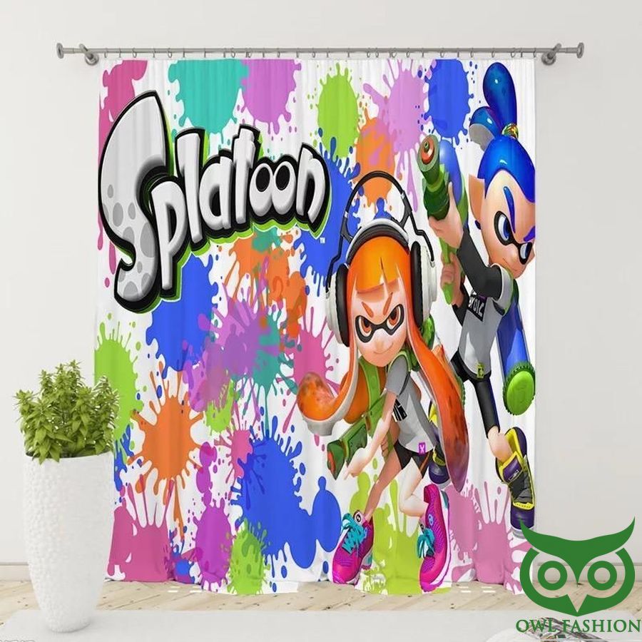 Splatoon Characters Colorful White 3d Printed Window Curtain