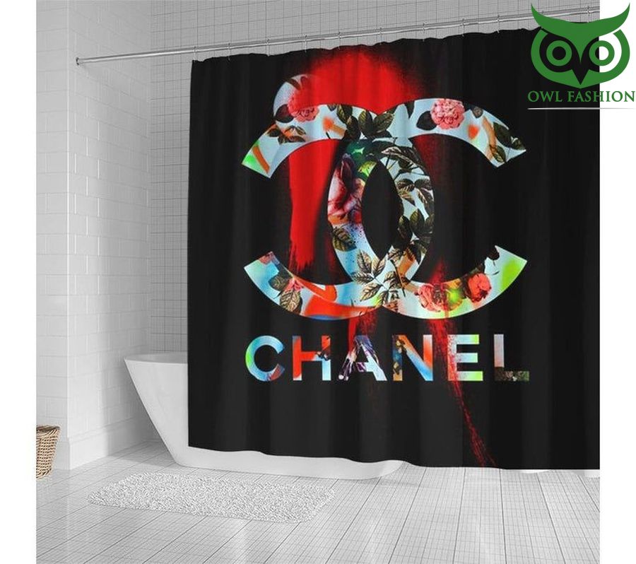 Chanel limited Shower Curtain Waterproof Luxury Bathroom Mat Set 
