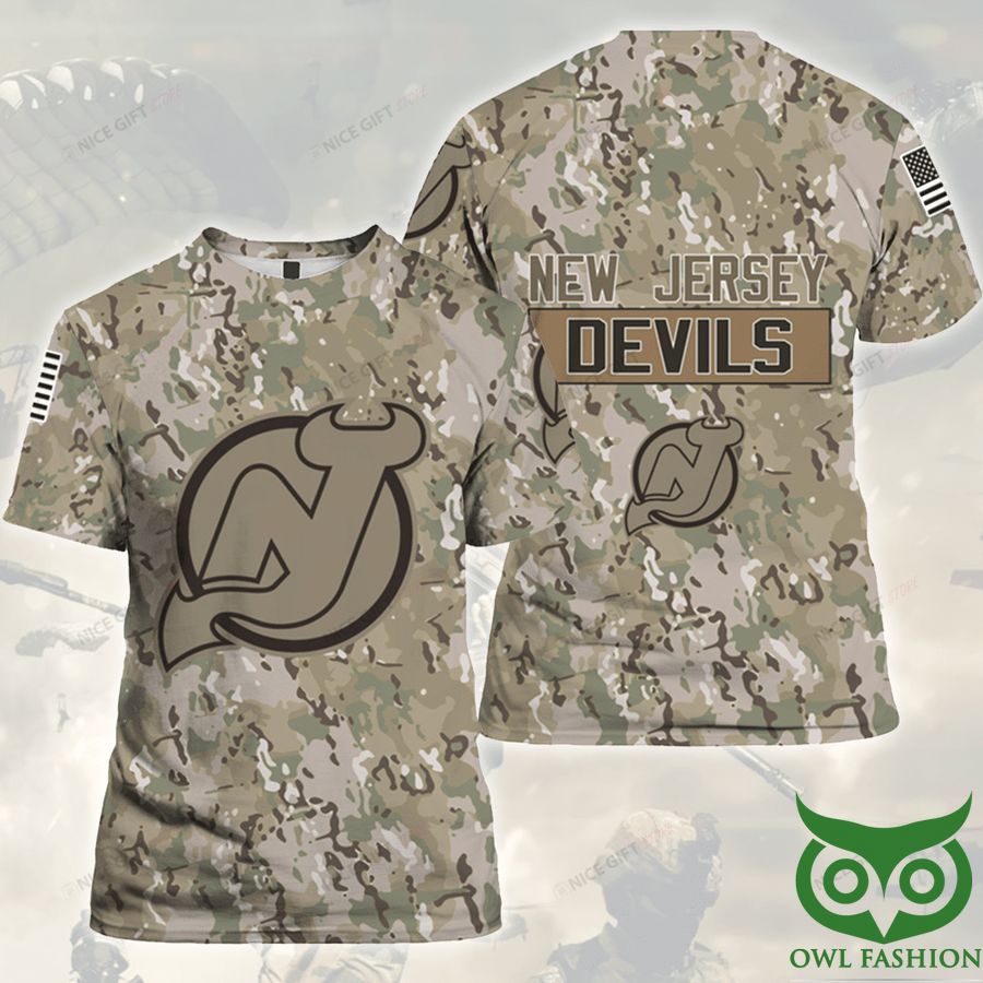 NHL New Jersey Devils Camouflage 3D T-shirt