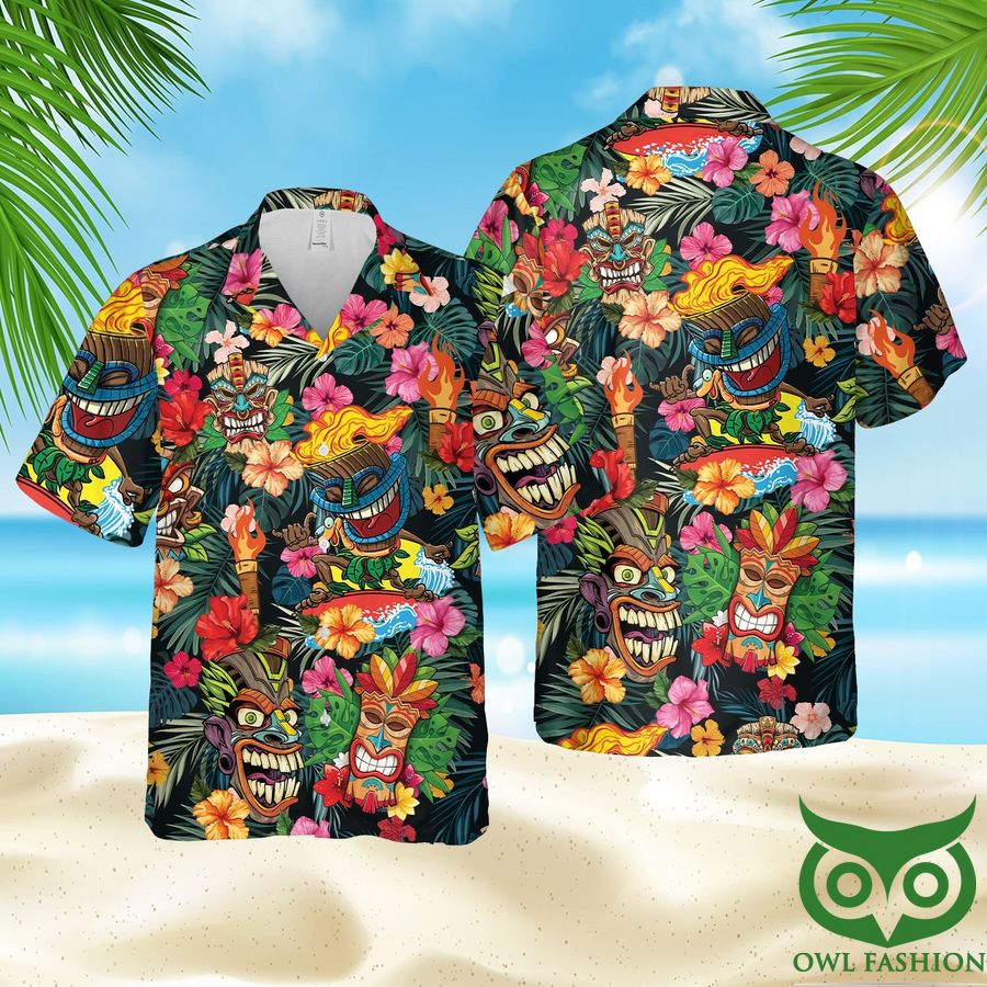 Aloha Tiki Hawaiian Shirt and Shortss
