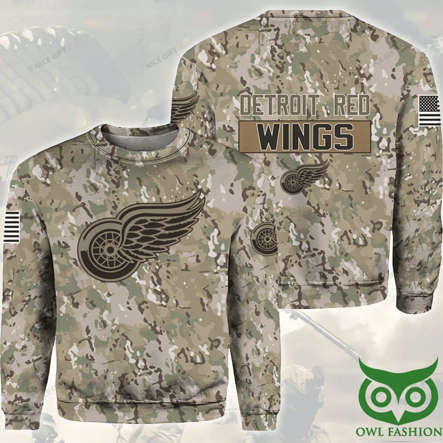 NHL Detroit Red Wings Camouflage Crewneck Sweatshirt