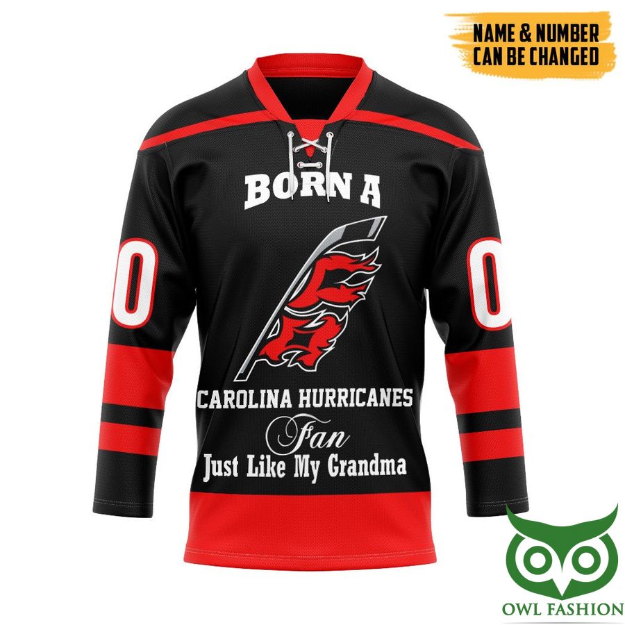 NHL Born A Carolina Hurricanes Grandma Custom Name Number Hockey Jersey