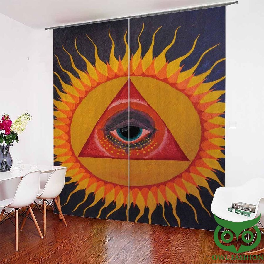 Triangle Moon Eyes And Sun Window Curtain