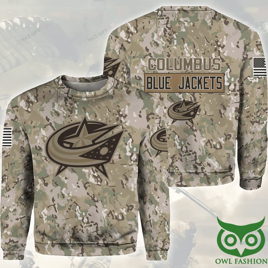 NHL Columbus Blue Jackets Camouflage Crewneck Sweatshirt