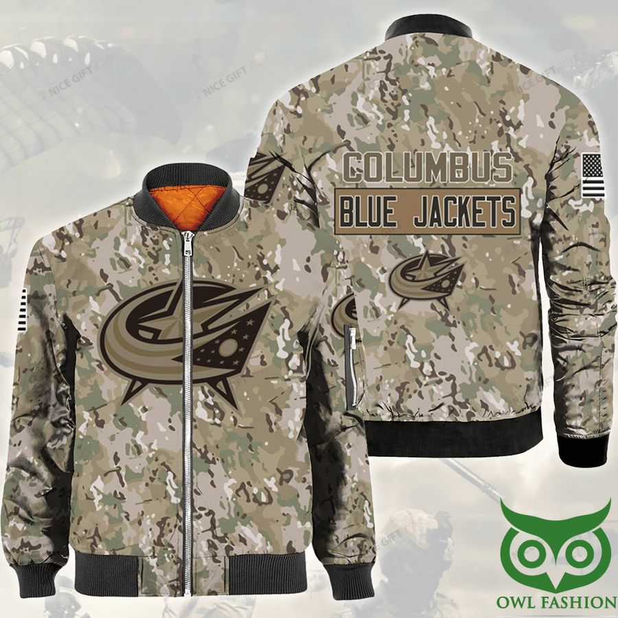 NHL Columbus Blue Jackets Camouflage Bomber Jacket
