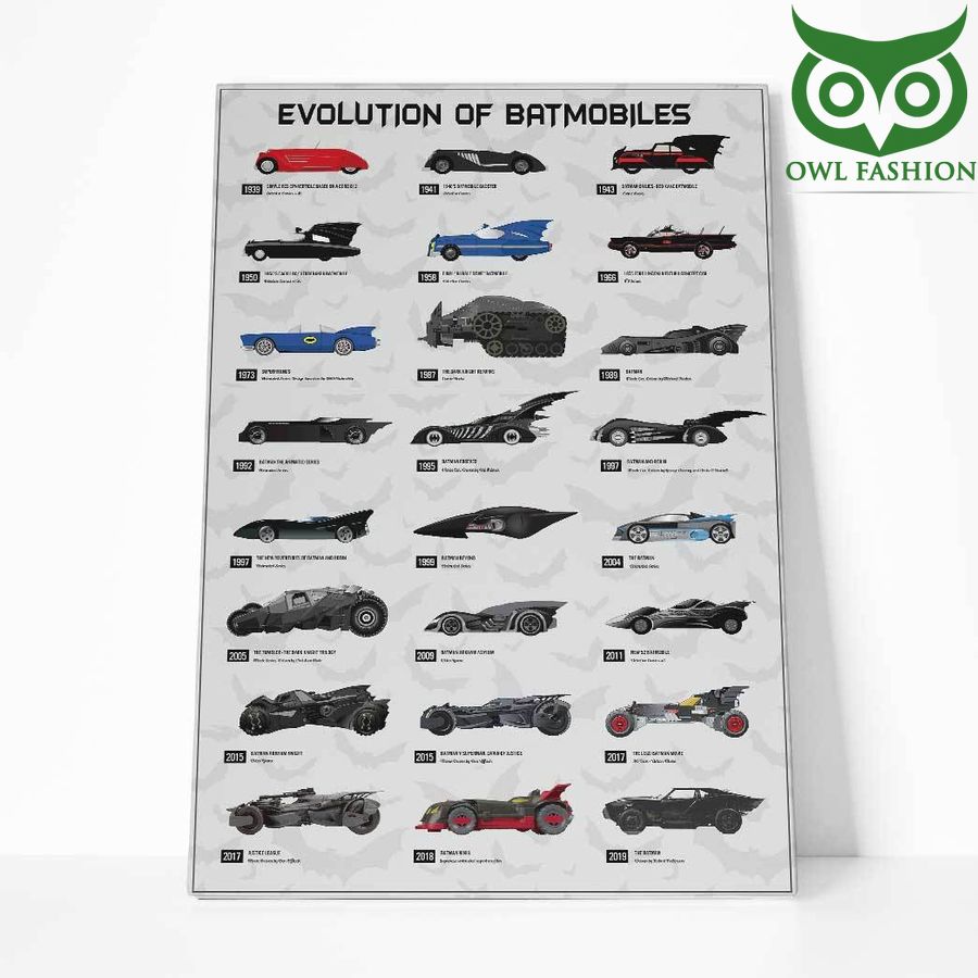 18 the evolution of Batmobiles Canvas