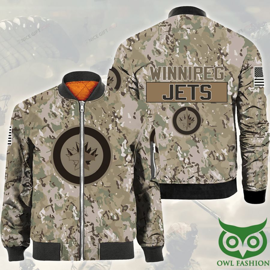 294 NHL Winnipeg Jets Camouflage Bomber Jacket