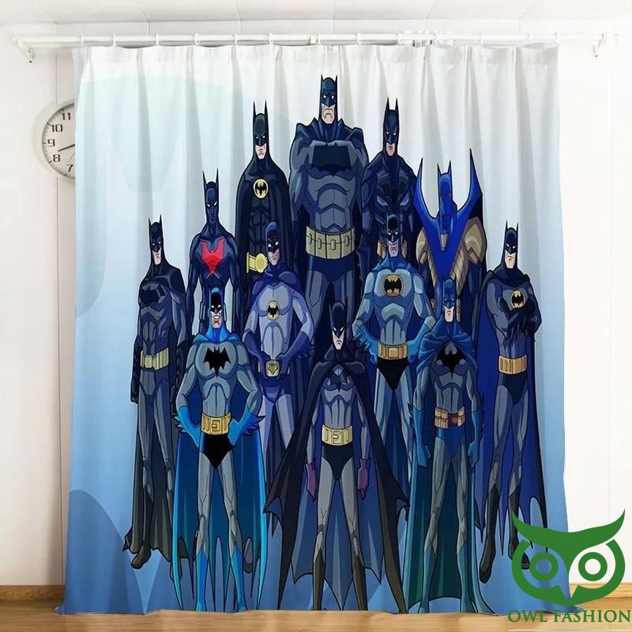 All Batman Superhero Blue 3D Printed Window Curtain