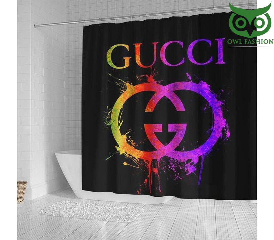 Gucci design Shower Curtain Waterproof Luxury Bathroom Mat Set 