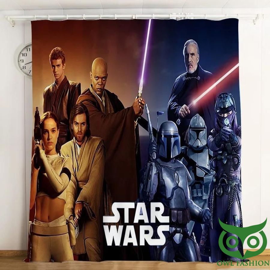 Star Wars Battle Characters 3D Printed Window Curtain