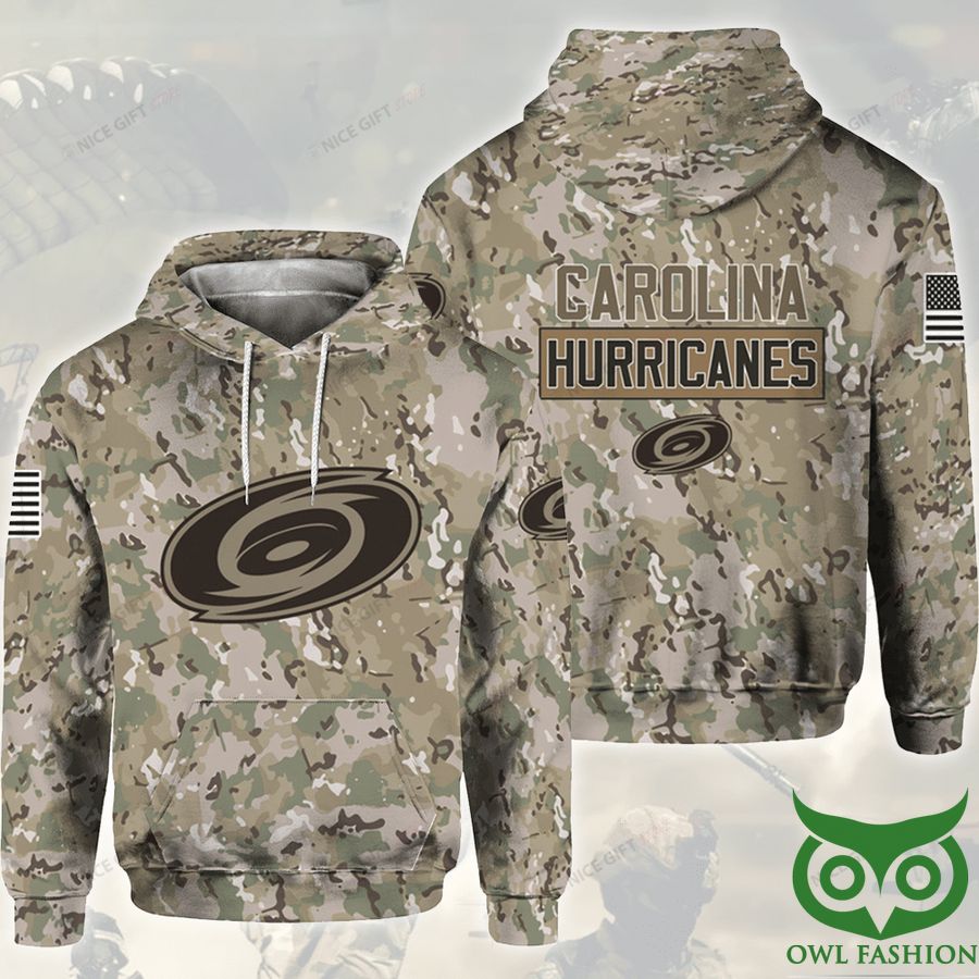 NHL Carolina Hurricanes Camouflage 3D Hoodie