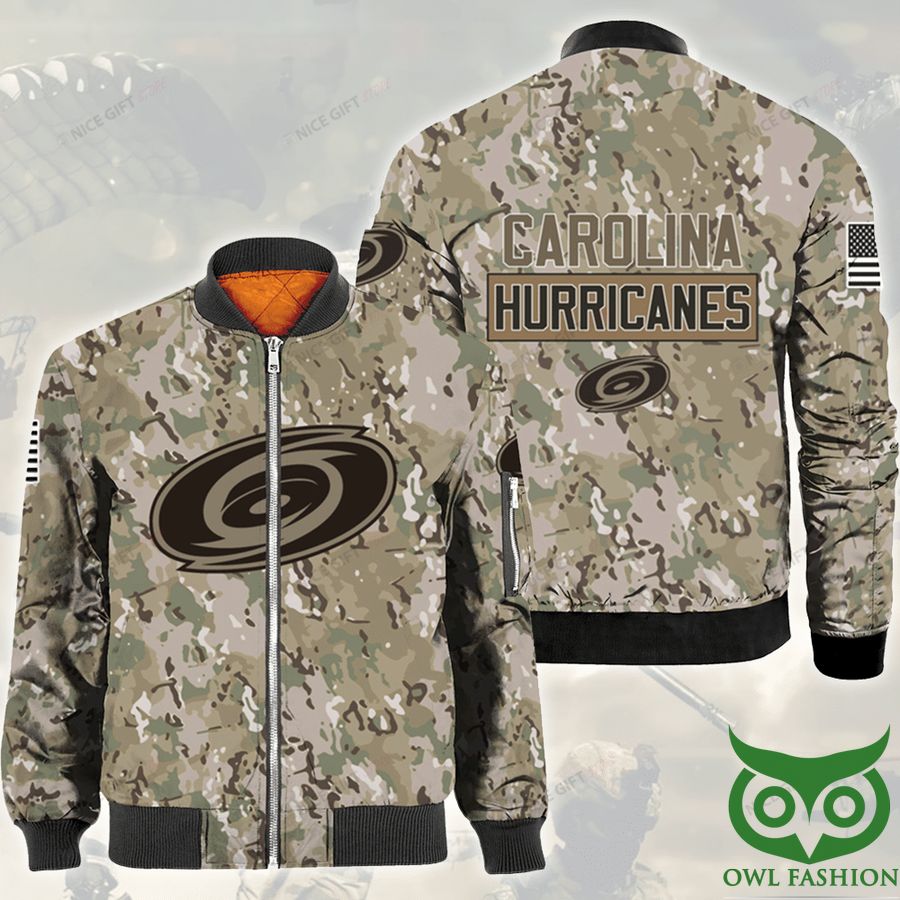 NHL Carolina Hurricanes Camouflage Bomber Jacket