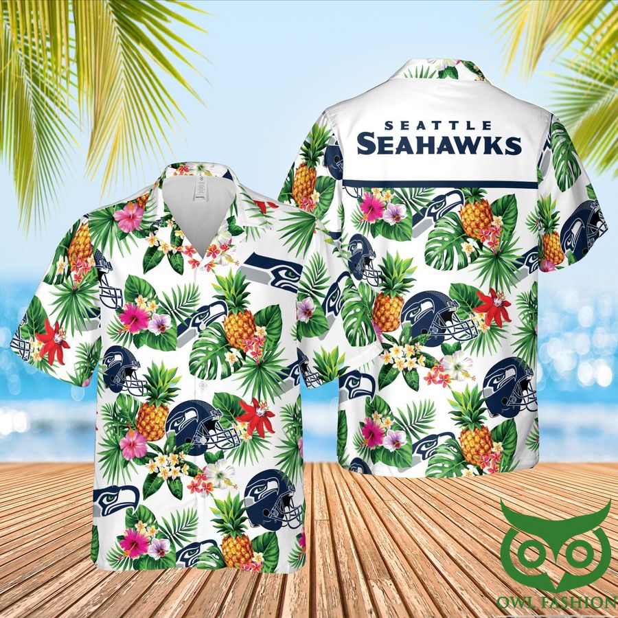 NFL Seattle Seahawks Aloha Green Leaf White Hawaiian Outfit