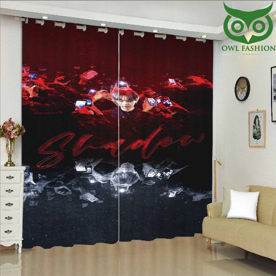 Bts Map Of The Soul Tour Red Shadow Window Curtains Home Decor