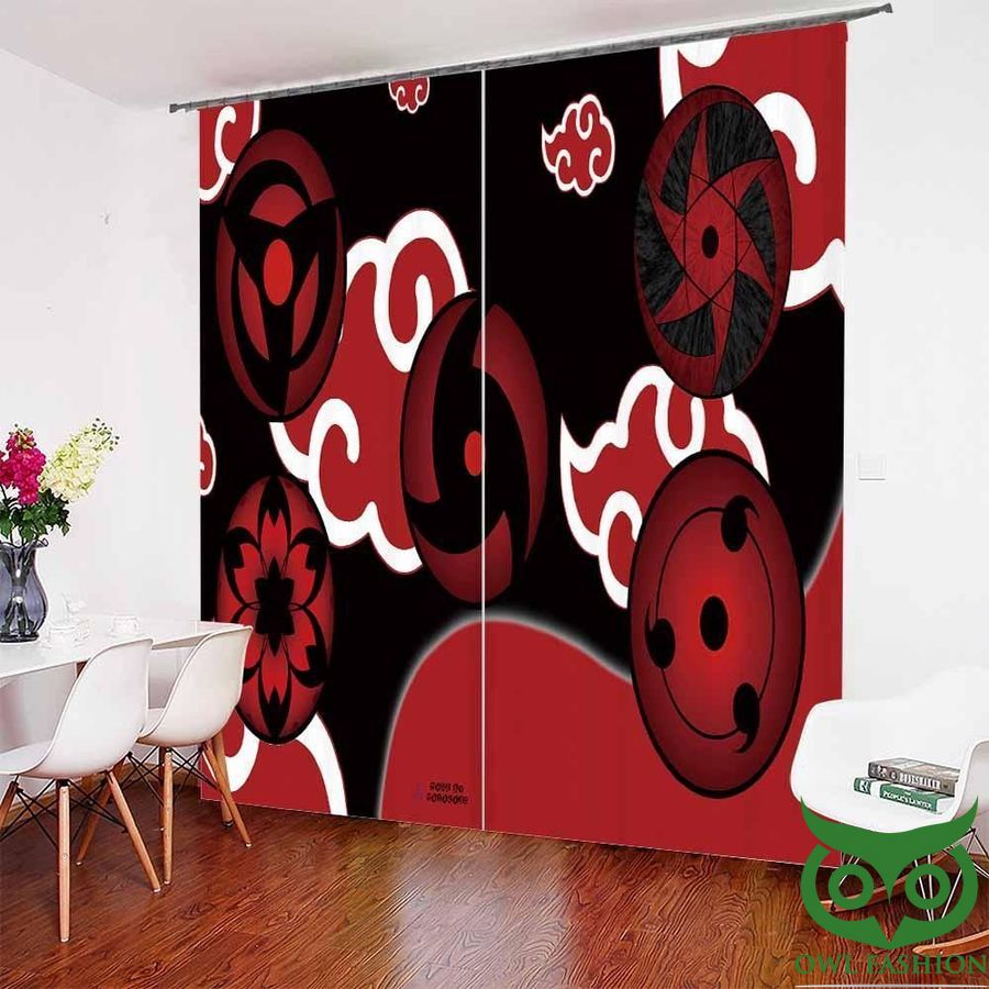 Red Clouds And Sharingan Window Curtain