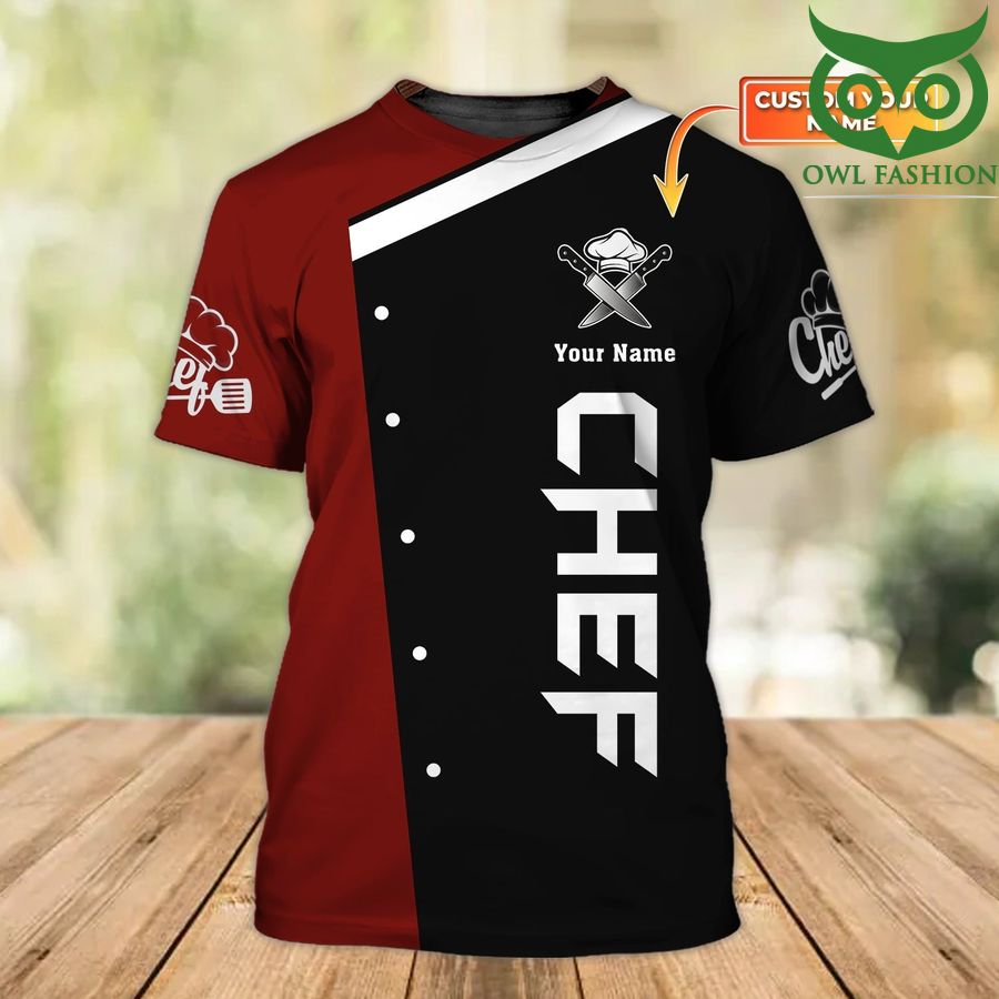 Chef skull Personalized Name 3D Tshirt 