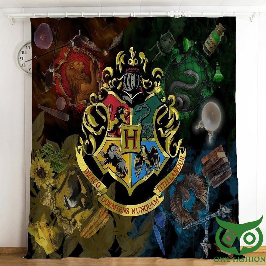 Harry Potter Hogwarts School Houses 3D Printed Window Curtain
