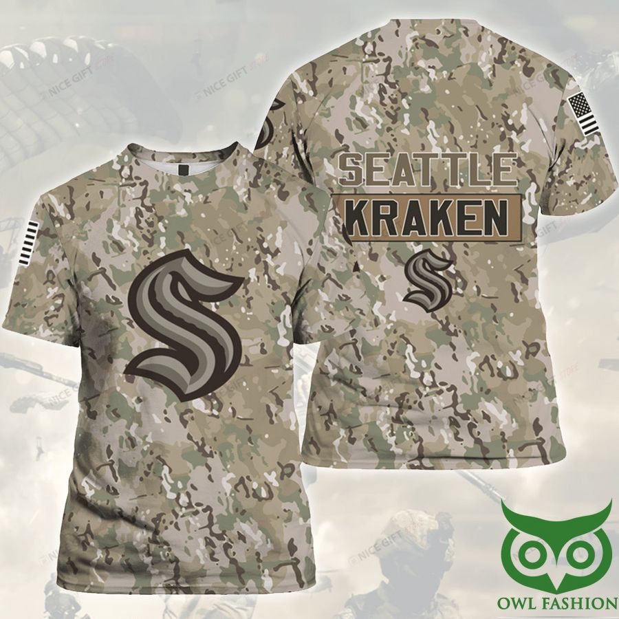 NHL Seattle Kraken Camouflage 3D T-shirt