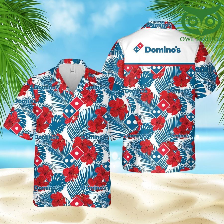 Dominos Floral tropical logo pattern Hawaiian Shirt
