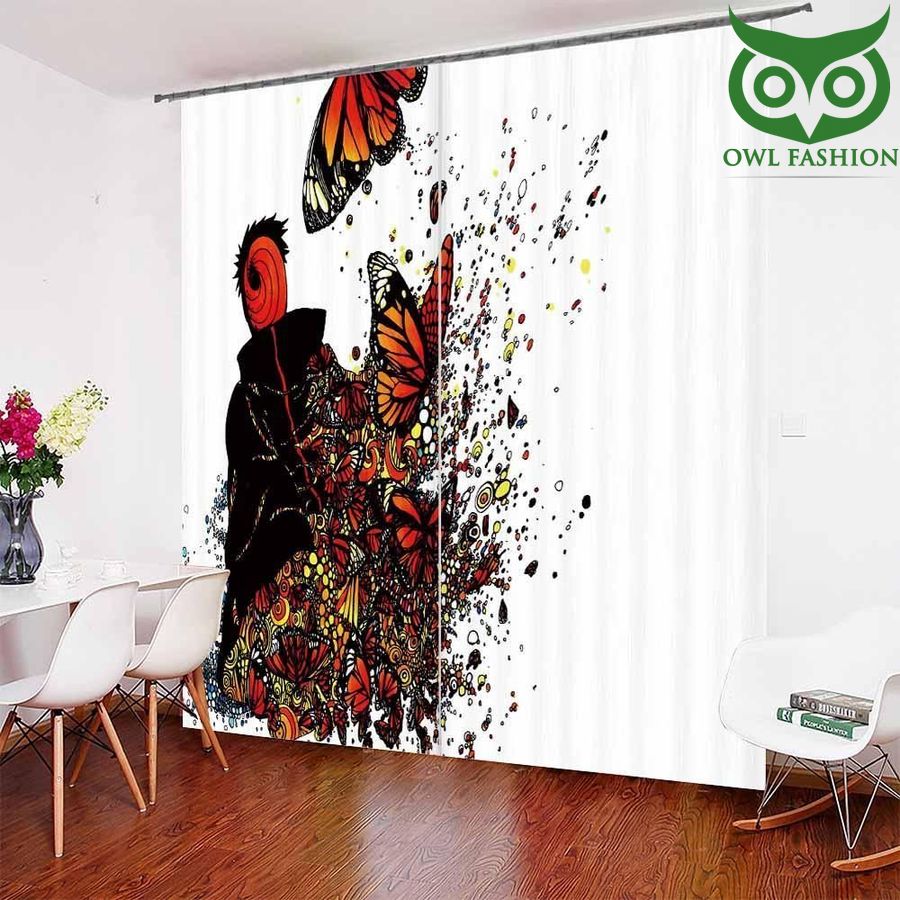 Naruto Butterflies Flying Window Curtains Home Decor