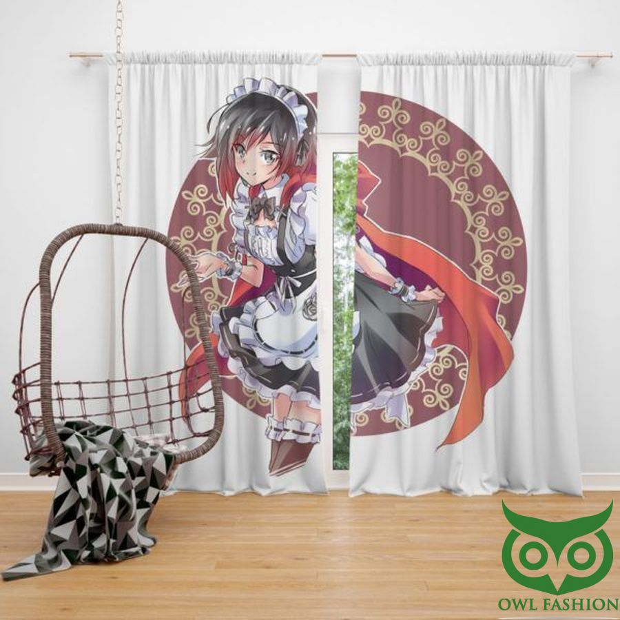 Ruby Rose Anime Girl Rwby Cute Anime Bedroom Windows Curtain