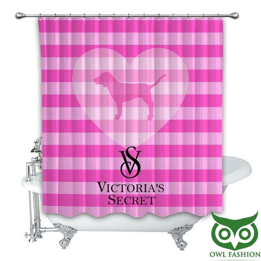 Luxury Victoria Secret Pink and White with Dog Window Curtain
