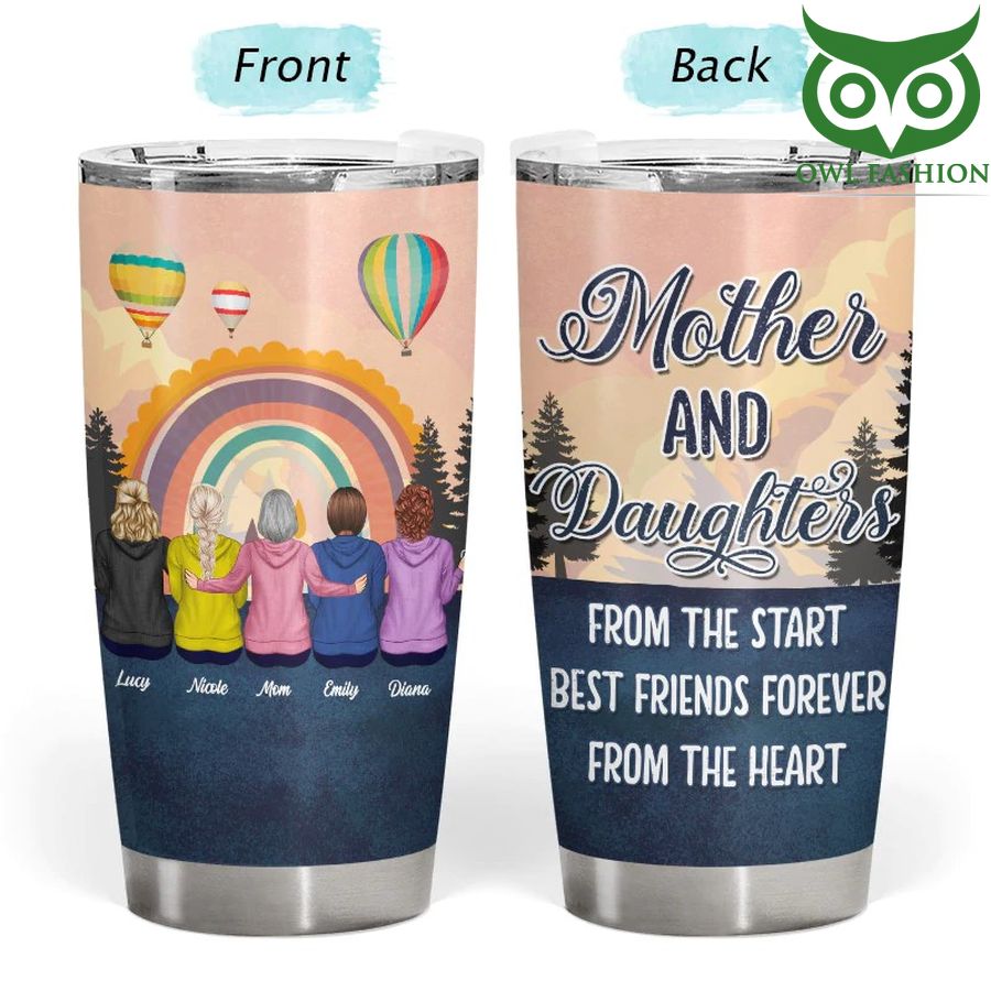 271 Personalized Good Mother And Daughter Forever Linked Together Tumbler cup