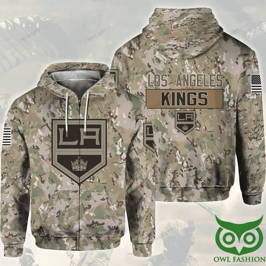 538 NHL Los Angeles Kings Camouflage 3D Zip Hoodie