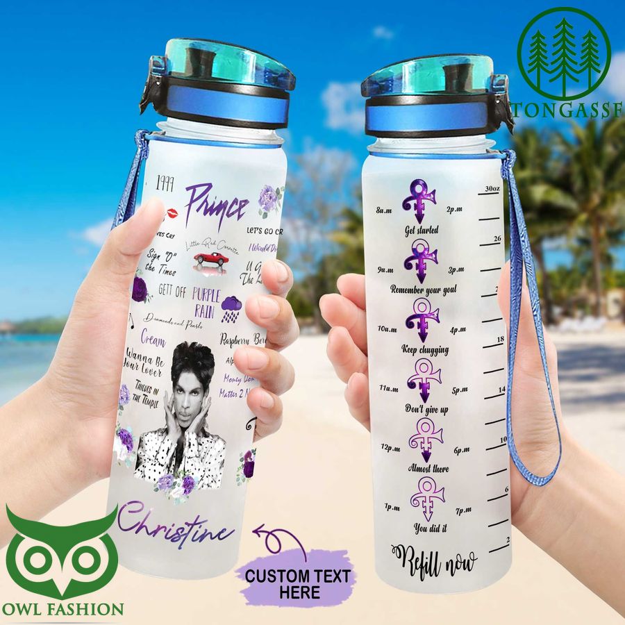 57 PRINCE Water Tracker Bottle Personalized Purple Rain