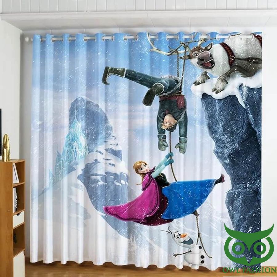 Frozen Anna Kristoff Movie 3D Printed Window Curtain