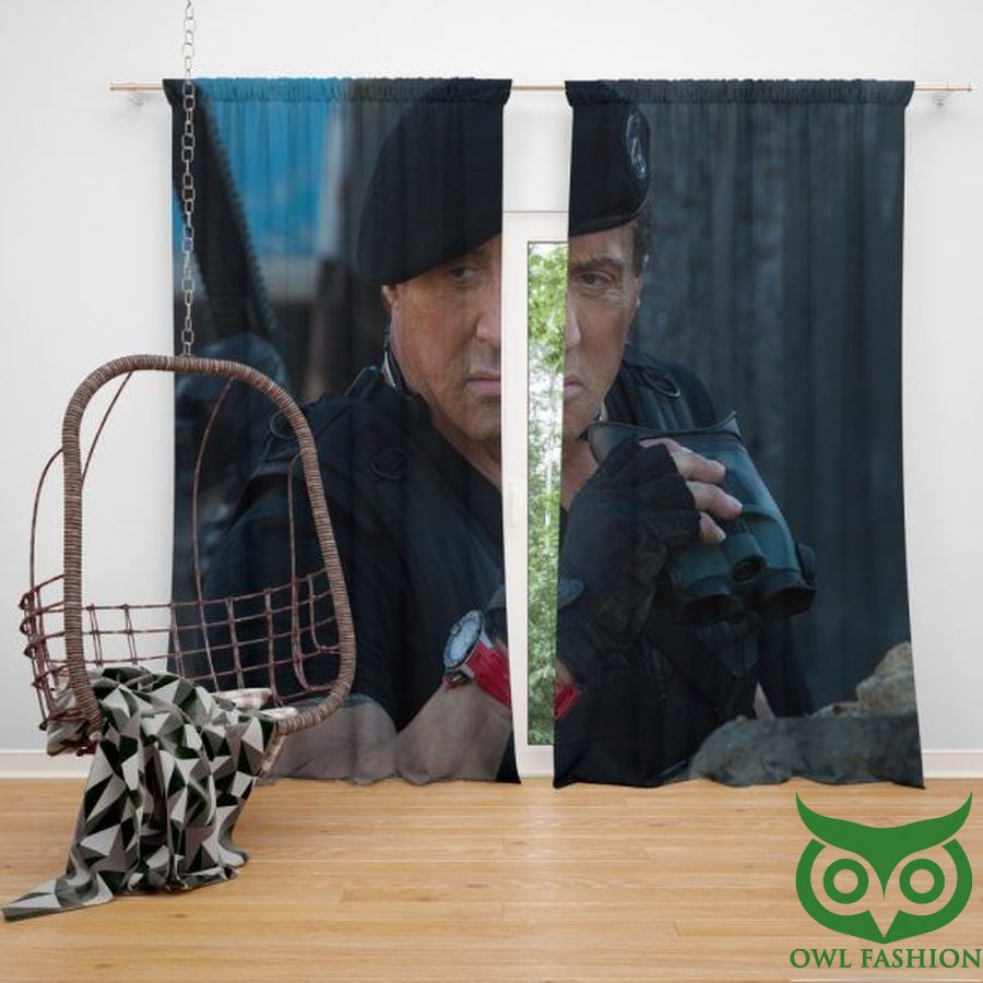 Barney Ross Syester Stallone The Expendables 3 Window Curtain