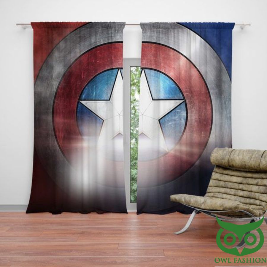 Captain America Shield American Marvel Window Curtain