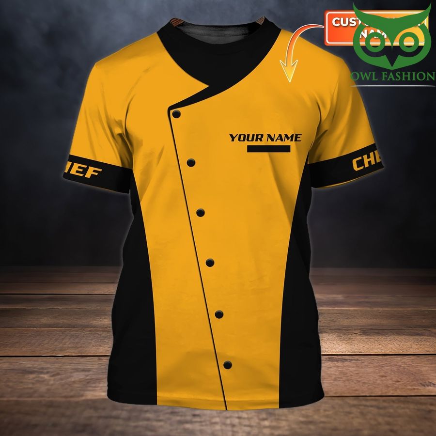 Chef Cook yellow costume Personalized Name 3D Tshirt