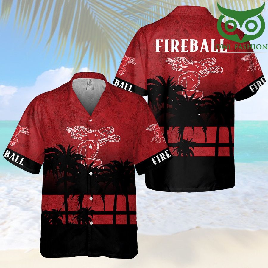 Fireball Drink Palm Tree Hawaiian Shirt Summer Shirt
