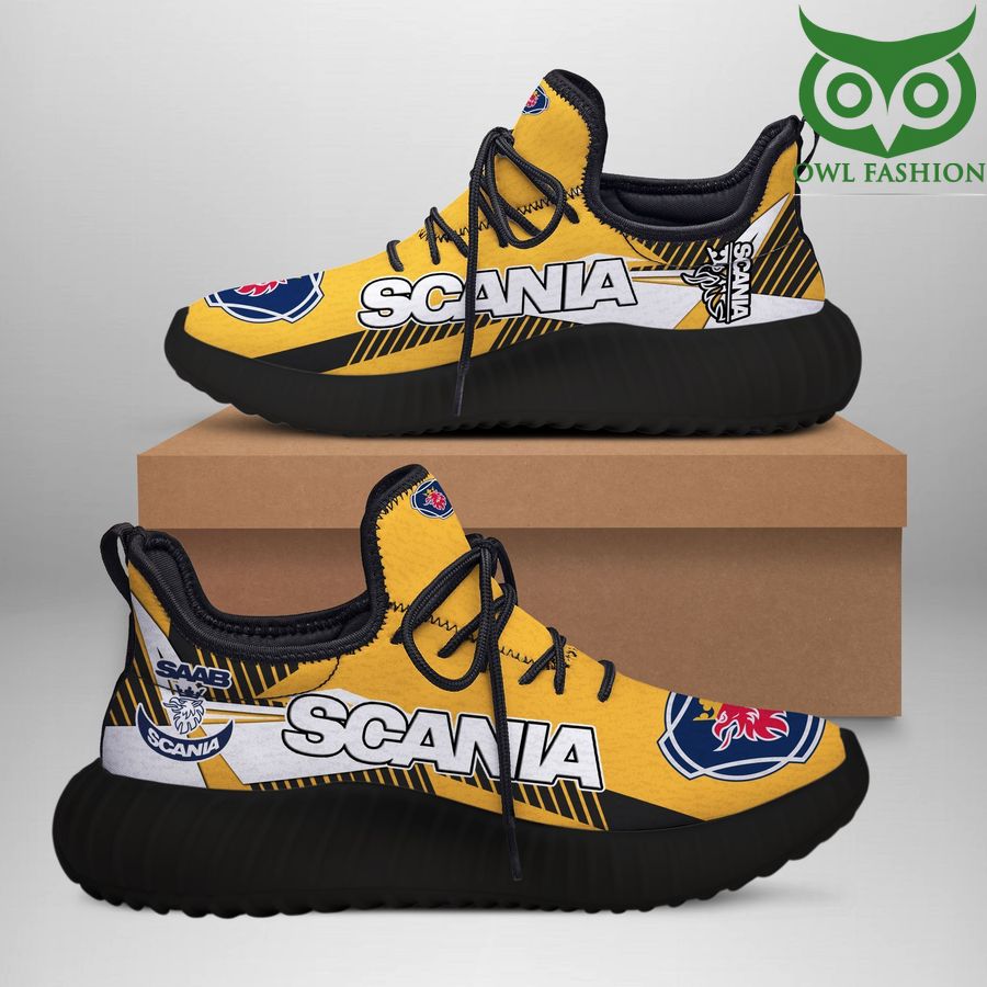 77 Scania yellow Yeezy Boost running sneakers