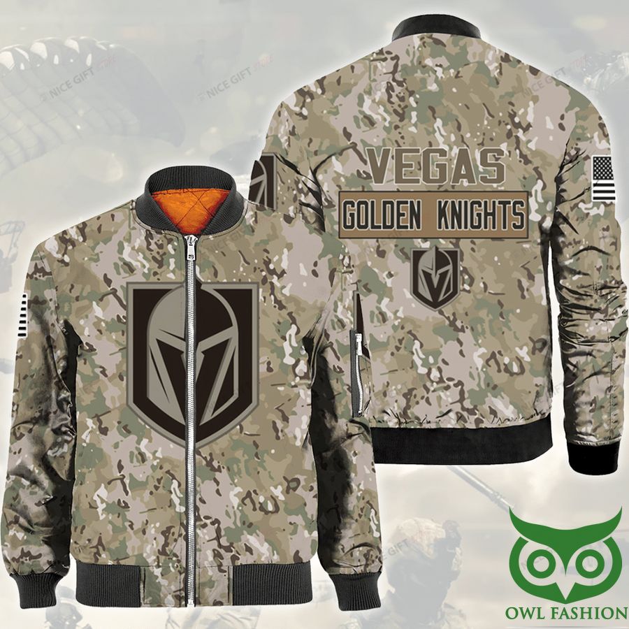 614 NHL Vegas Golden Knights Camouflage Bomber Jacket