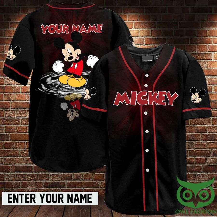 Custom Name Mickey Smiling Baseball Jersey Shirt