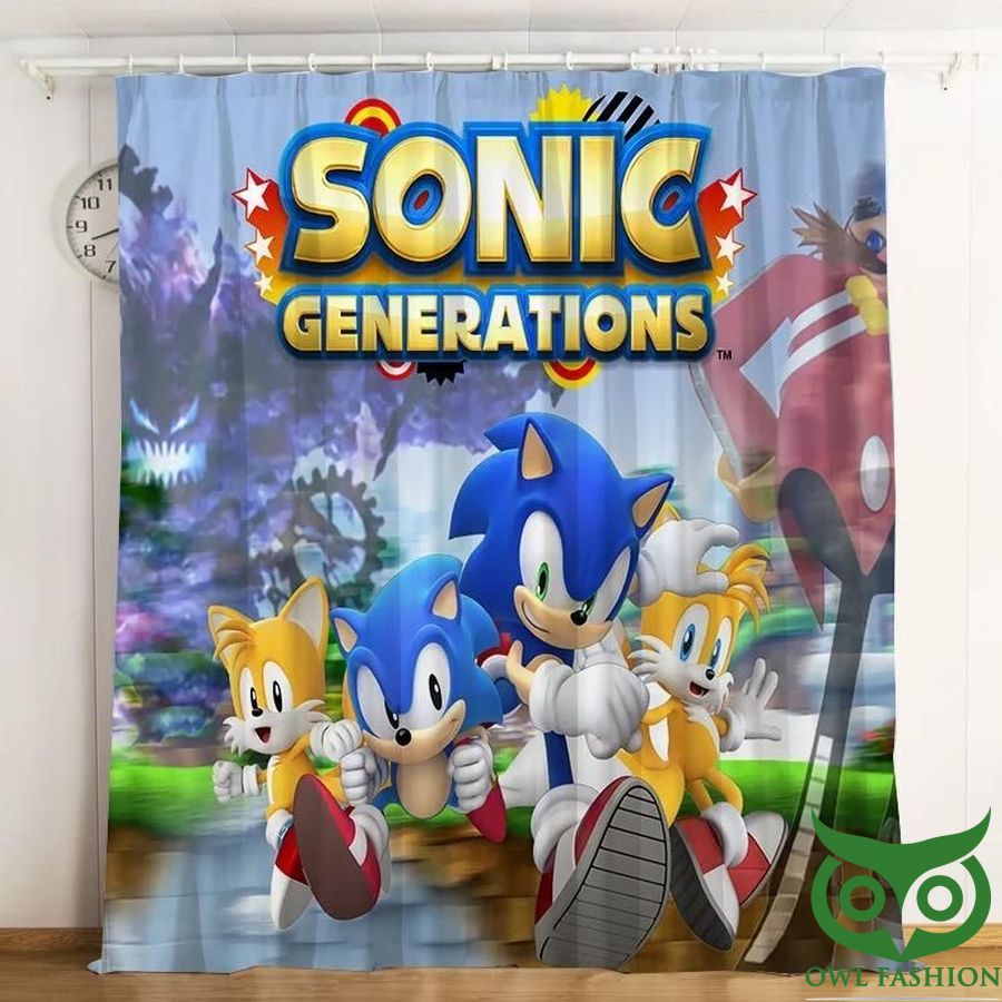 Sonic The Hedgehog Running Generation Printed Window Curtain